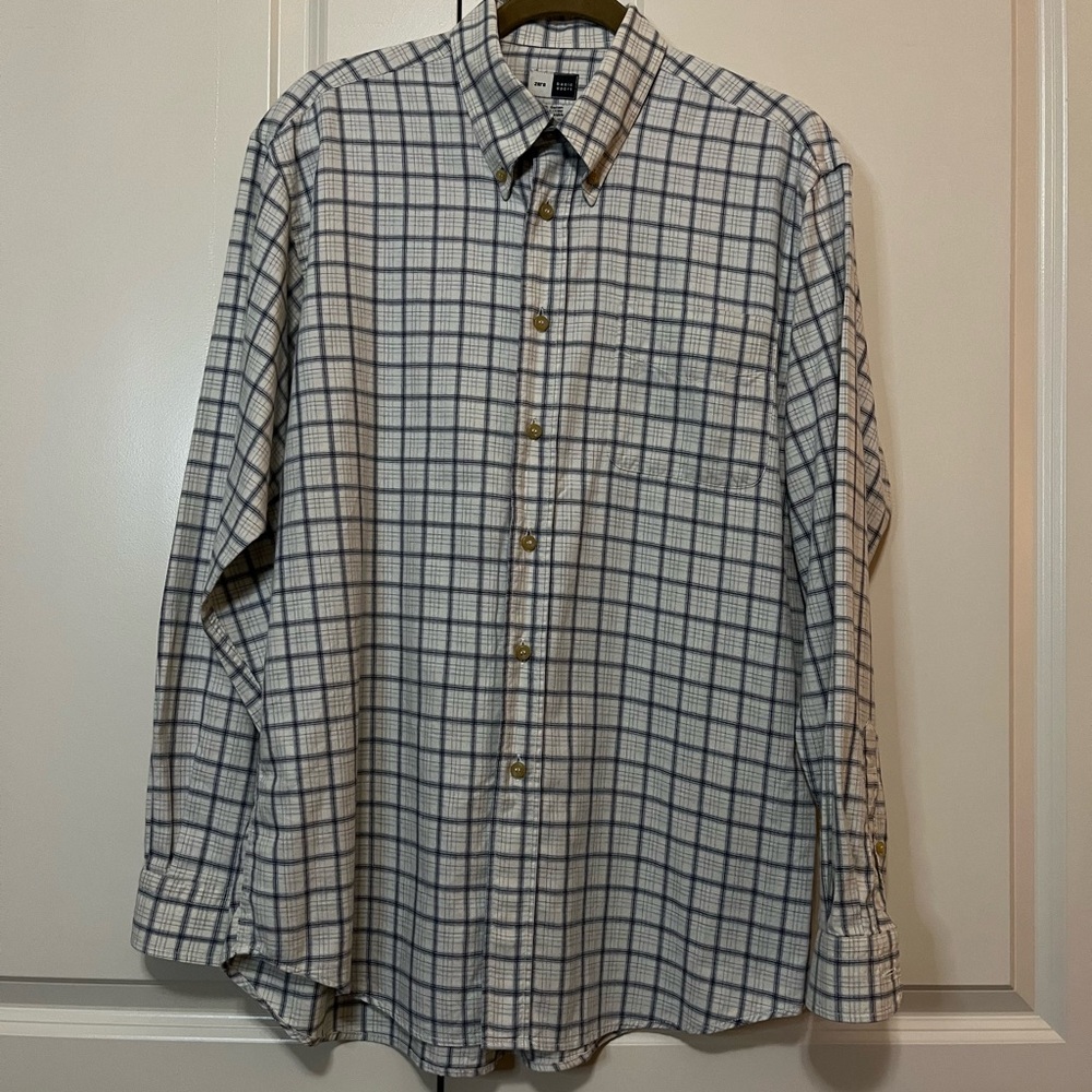 Zara Blue and White Checkered Casual Shirt
